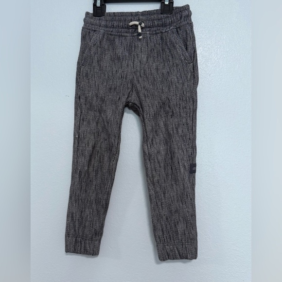 Zara Boys Jogger Pants Elastic Waist Stretch Gray Herringbone Size 5T - Picture 1 of 3